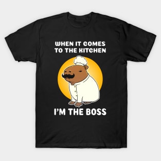 When it comes to the kitchen I'm the boss Capybara Chef Cartoon T-Shirt